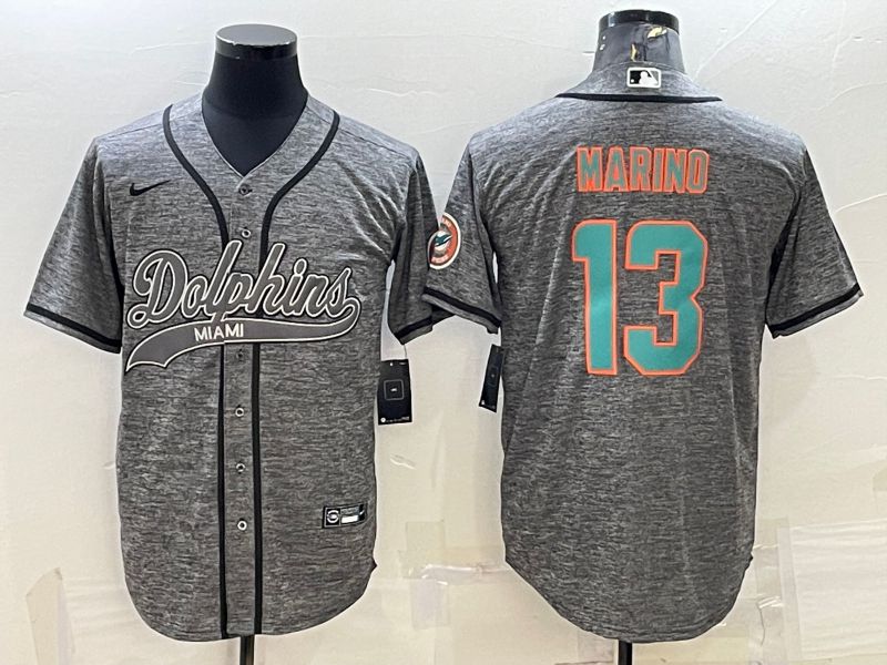 Men Miami Dolphins #13 Marino Grey hemp ash 2022 Nike Co branded NFL Jerseys->philadelphia eagles->NFL Jersey